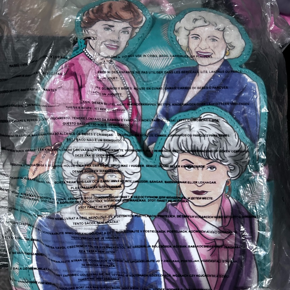 Loungefly Blue and Pink Character Backpack Golden Girls Hard tag mini backpack
